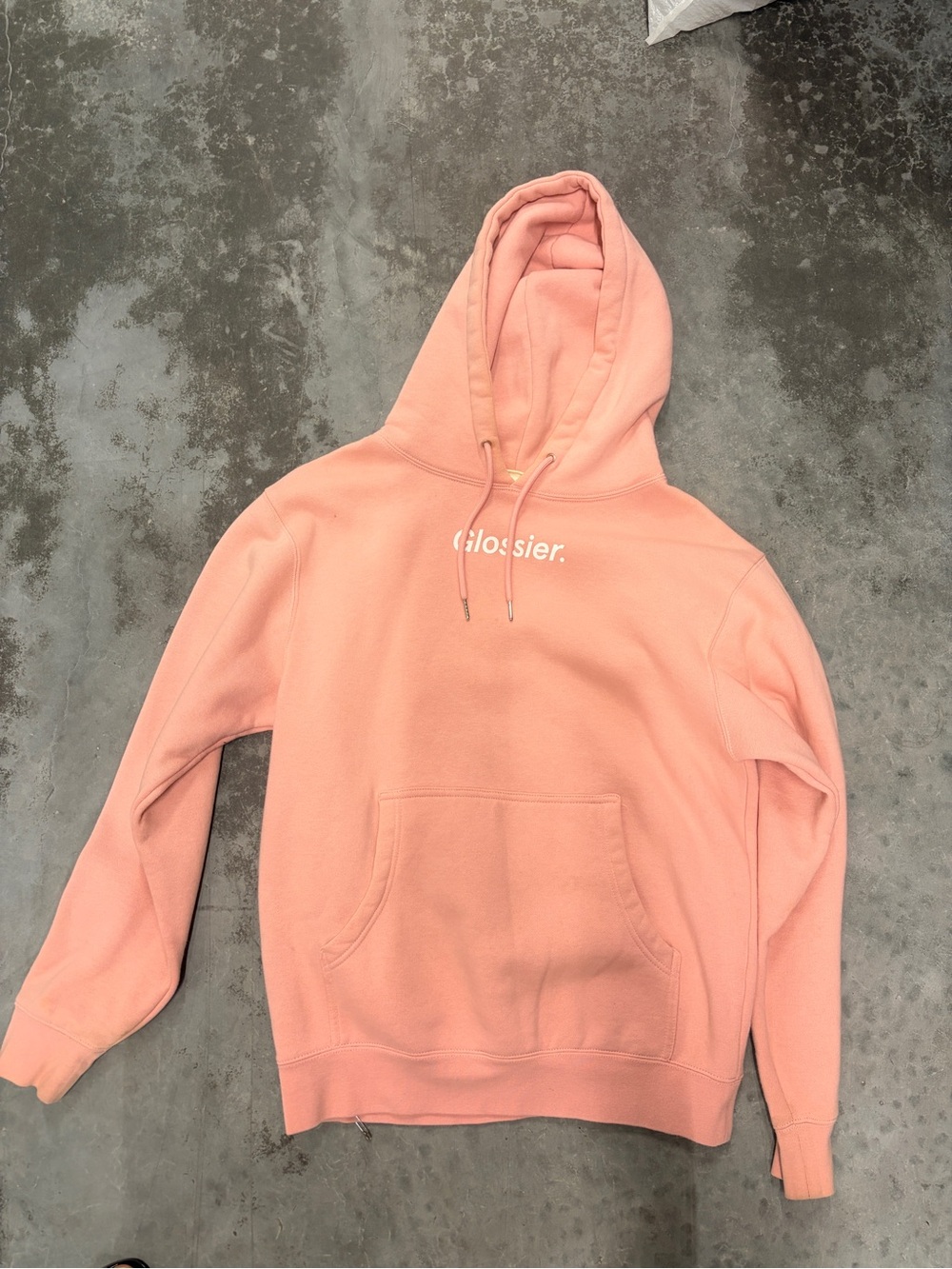 Glossier Peach Pink Logo Hoodie